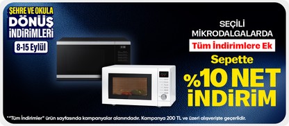 Seçili mikrodalgalarda  sepette %10 indirim