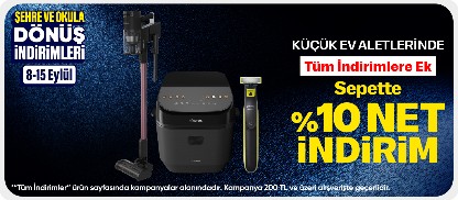 Küçük ev aletlerinde  sepette %10 net indirim
