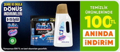 Temizlik ürünlerinde 100 TL anında indirim*