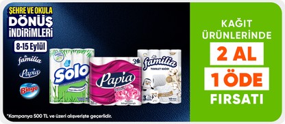 Kağıt ürünlerinde 2 al 1 öde fırsatı