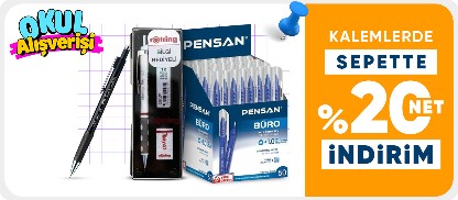 Kalemlerde Sepette %20 Net İndirim