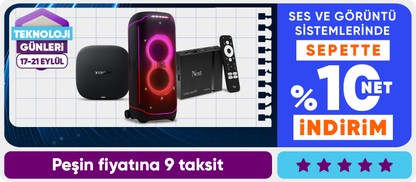 Ses ve Görüntü Sistemlerinde Sepette %10 Net İndirim!