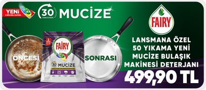 Lansmana özel 50 Yıkama  yeni Mucize Bulaşık Makinesi Deterjanı 499,90 TL