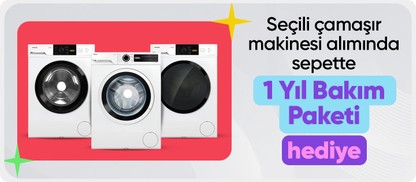 Seçili çamaşır makinesi alımında  sepette 1 Yıl Bakım Paketi hediye