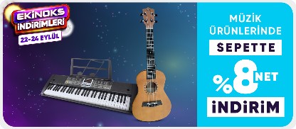 Müzik ürünlerinde  sepette %8 net indirim