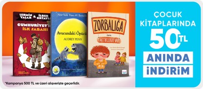 Çocuk kitaplarında  50 TL anında indirim