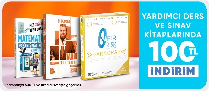 Yardımcı ders ve sınav kitaplarında  100 TL indirim