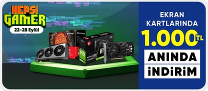 Ekran Kartlarında 1000 TL Kupon Fırsatı