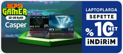 Excalibur i7 RTX5070 ürünlerinde  sepette %10 indirim