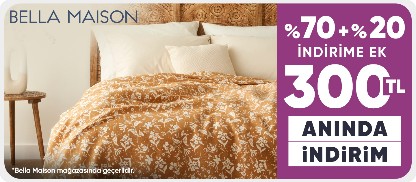 Ev Yaşam Ürünlerinde  Sepette %70+%20 İndirime Ek  300 TL Anında İndirim