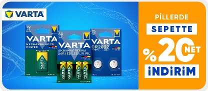 Varta Pillerde Sepette %20 Net İndirim