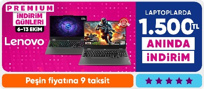 Lenovo Laptoplarda 1500 TL Kupon Fırsatı