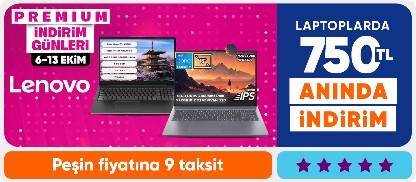 Lenovo Laptoplarda 750 TL Kupon Fırsatı
