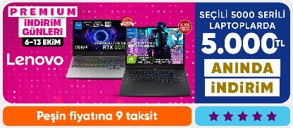 Seçili Lenovo 5000 Serili Laptoplarda Anında 5000 TL İndirim