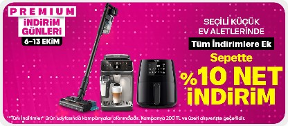 Premium'a Özel Seçili Küçük Ev Aletlerinde Sepette %10 İndirim!