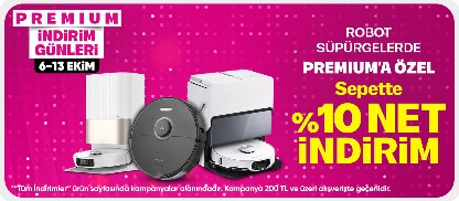 Premium'a Özel Robot Süpürgelerde Sepette %10 İndirim!