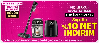 Premium'a Özel Seçili Küçük Ev Aletlerinde Sepette %10 İndirim!