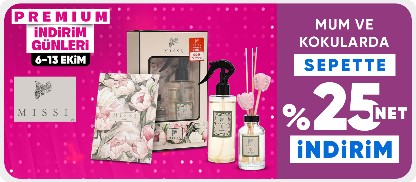 Missi Home mum ve kokularda Sepette %25 Net İndirim