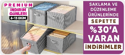 Saklama ve düzenleme ürünlerinde Sepette %30'a Varan İndirim