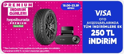 Oto Aksesuarlarında 2.500 TL'ye 250 TL İndirim