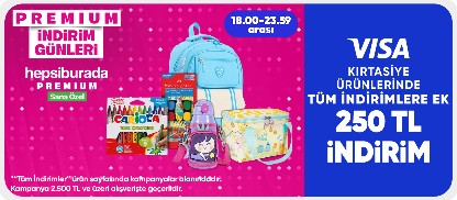 Kırtasiye Ürünlerinde 2.500 TL'ye 250 TL indirim