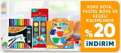 Kuru Boya, Pastel Boya ve Keçeli Kalemlerde %20 İndirim