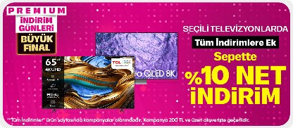 Seçili Televizyonlarda %10 Sepet İndirimi