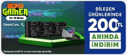 Deepcool Bileşen Ürünlerinde 2000 TL üzerine 200 TL kupon fırsatı