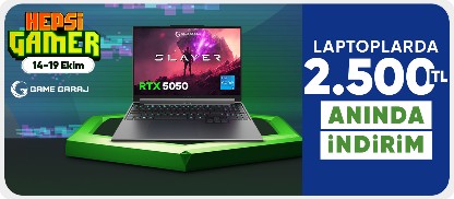 Game Garaj Laptoplarda 2500TL Anında İndirim