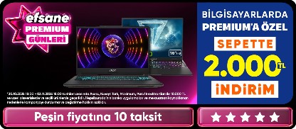 Premiuma Özel Bilgisayarlarda Sepette  2.000 TL İndirim 