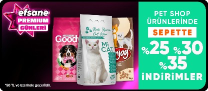 Petshop Ürünlerinde sepette %25-%30-%35 İndirimler (CMS)