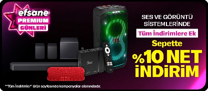 Ses ve Görüntü Sistemlerinde Tüm İndirimlere Ek Sepette %10 Net İndirim!