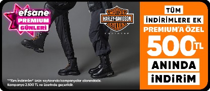 Cat & Harley Davidson İndirimlere ek premiuma özel 2500 TL'ye 500 TL kupon indirimi