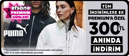 Pumaİndirimlere ek premiuma özel 1200 TL'ye 300 TL kupon indirimi