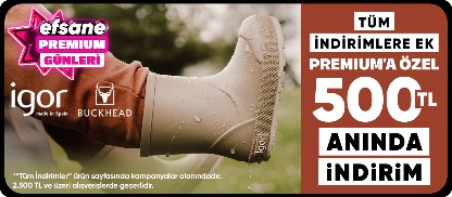 Igor, Buckhead İndirimlere ek premiuma özel 2500 TL'ye 500 TL kupon indirimi