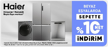 Haier Beyaz Eşyalarda Sepette %10 Net İndirim
