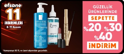 Güzellik Ürünlerinde  Sepette %20 %30 %40 İndirimler