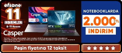 Casper Notebooklarda 1000 TL  İndirim