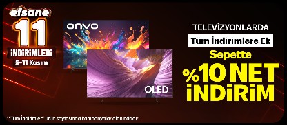 Efsane Kasıma Özel Televizyonlarda Sepette %10 Net İndirim!