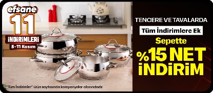 Tencere ve tavalarda 1.000 TL'ye 300 TL indirim (Net indirim template olmalı)