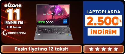 Game Garaj Laptoplarda 2500 TL İndirim Fırsatı