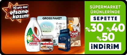 Süpermarket Ürünlerinde  Sepette %30 %40 %50 İndirimler 