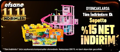 Oyuncaklarda  tüm İndirimlere Ek %15 İndirim