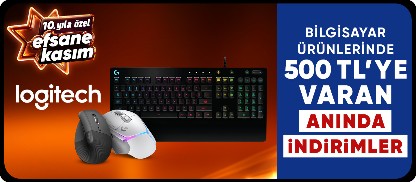 Logitech Ürünlerinde 50-100-150-200-500 TL Kupon Fırsatı