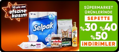 Süpermarket Ürünlerinde  Sepette %30 %40 %50 İndirimler 