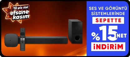 Efsane Kasıma Özel Ses ve Görüntü Sistemlerinde Sepette %15 Net İndirim!
