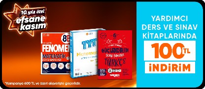 Yardımcı Ders ve Sınav Kitaplarında  100 TL İndirim
