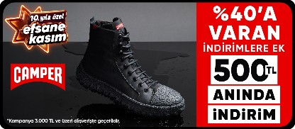 Camper %40'a varan indirime ek 3000 TL'ye 500 TL kupon indirimi