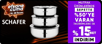 Schafer ürünlerinde Sepette %50 indirime ek %15 net indirim