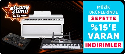 Müzik Ürünlerinde  Sepette %15'e Varan İndirimler